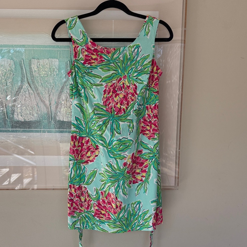 Lilly Pulitzer Aqua and Pink Floral Mini Dress sz 0